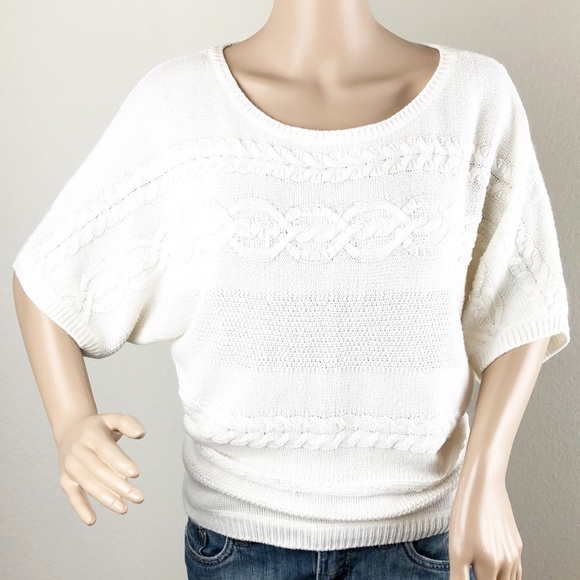 New York & Company Sweaters - New York & Company white beaded sweater top